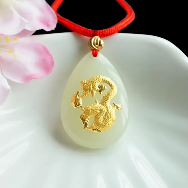 Harf Hetian Jade Necklaces White Jade/Pale Greenish White Jade Unisex-14