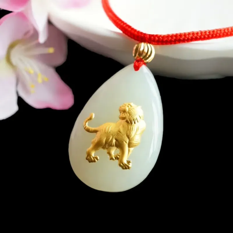 Harf Hetian Jade Necklaces White Jade/Pale Greenish White Jade Unisex-7