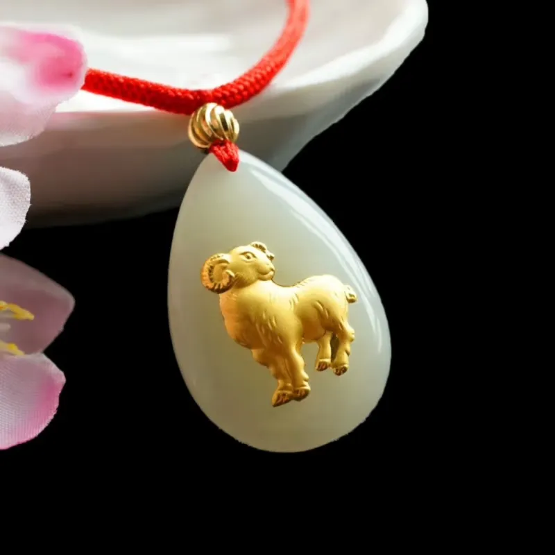 Harf Hetian Jade Necklaces White Jade/Pale Greenish White Jade Unisex-31