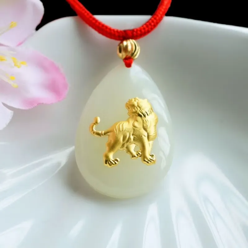 Harf Hetian Jade Necklaces White Jade/Pale Greenish White Jade Unisex-8