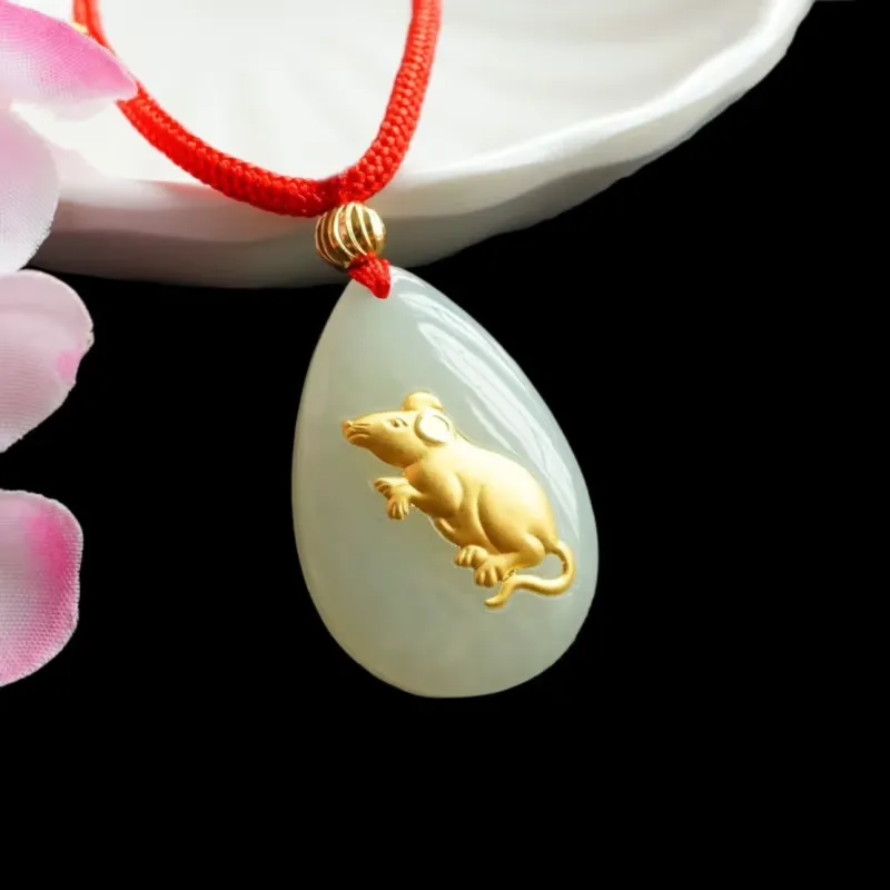 Harf Hetian Jade Necklaces White Jade/Pale Greenish White Jade Unisex-26