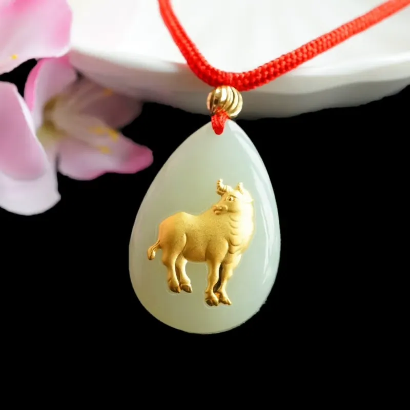 Harf Hetian Jade Necklaces White Jade/Pale Greenish White Jade Unisex-20