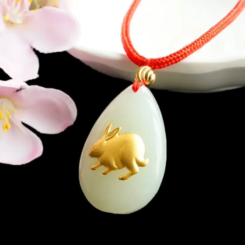 Harf Hetian Jade Necklaces White Jade/Pale Greenish White Jade Unisex-28