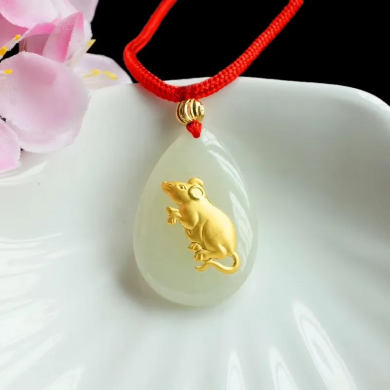Harf Hetian Jade Necklaces White Jade/Pale Greenish White Jade Unisex-25