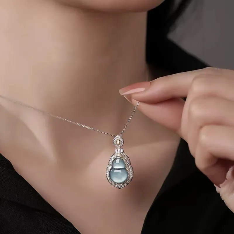Harf Ice Glutinous Jadeite Necklaces Women's-4