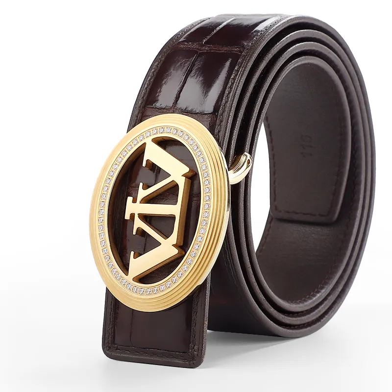 V.V.Brown Top Grain Cow Leather Belts Men's 3.8cm-8