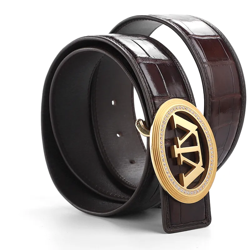 V.V.Brown Top Grain Cow Leather Belts Men's 3.8cm-10