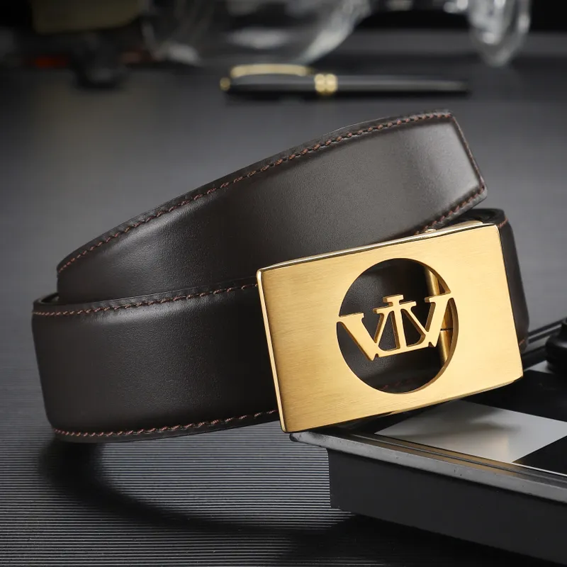 V.V.Brown Cow Leather Belts Men's 3.5cm-10