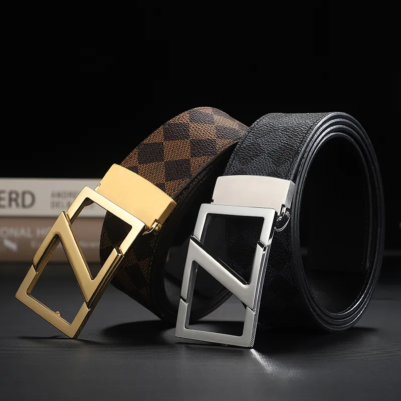 V.V.Brown Genuine Leather Belts Men's 3.8cm Tail Clip Style Plate Buckle Belt-13