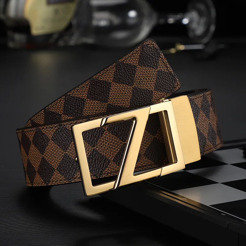V.V.Brown Genuine Leather Belts Men's 3.8cm Tail Clip Style Plate Buckle Belt-10
