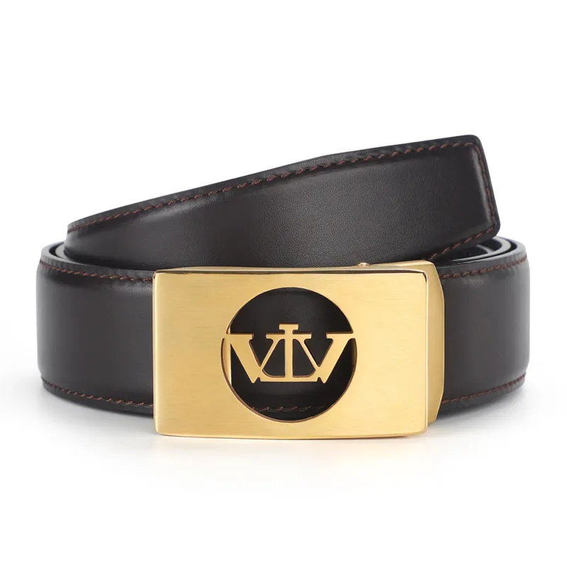 V.V.Brown Cow Leather Belts Men's 3.5cm-9