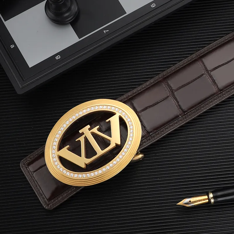 V.V.Brown Top Grain Cow Leather Belts Men's 3.8cm-11