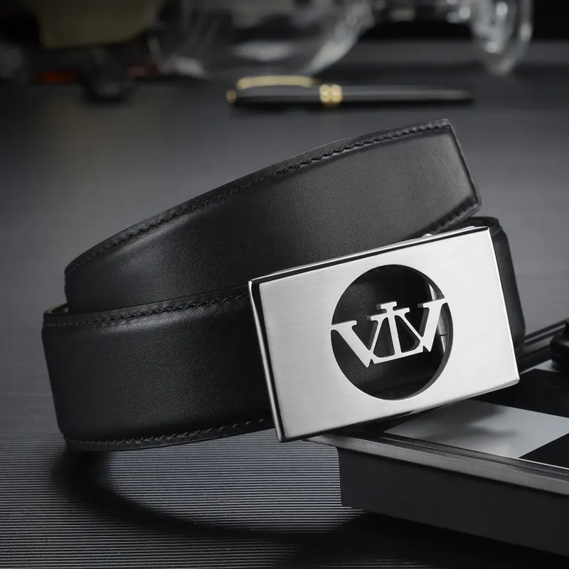 V.V.Brown Cow Leather Belts Men's 3.5cm-1