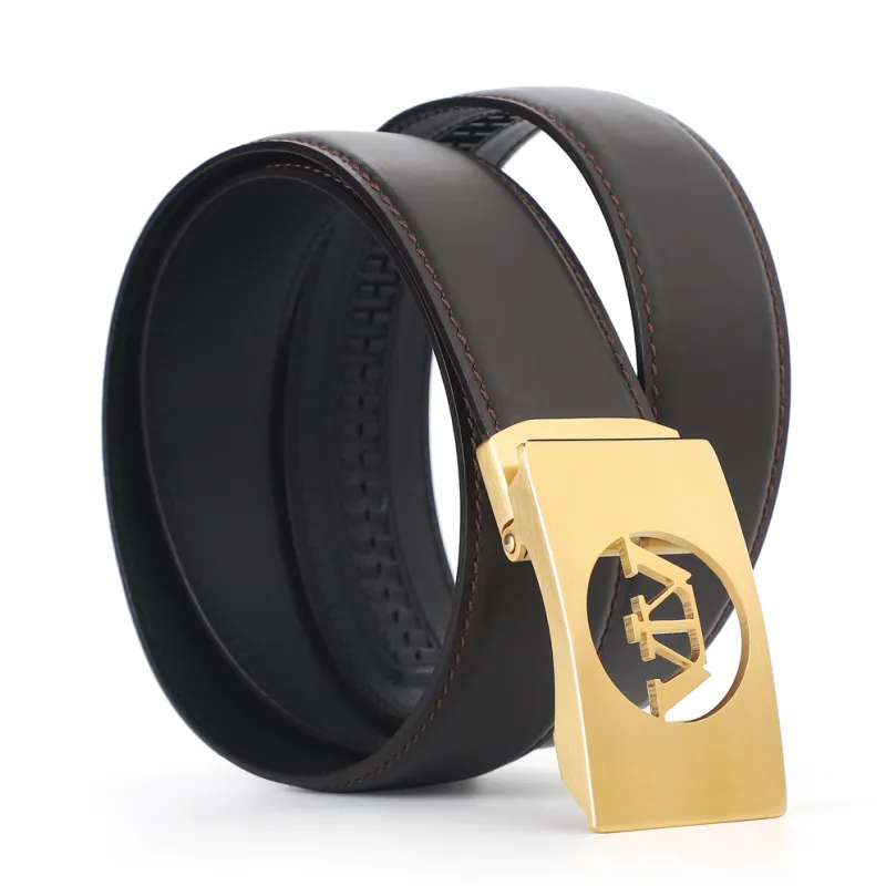 V.V.Brown Cow Leather Belts Men's 3.5cm-11