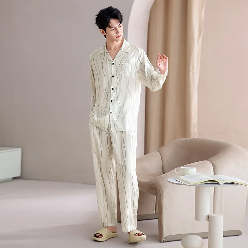 PLANDOO Pajama Set Men's Image Color-2