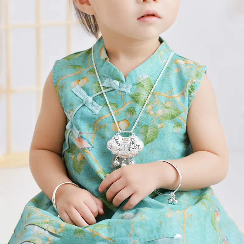 Bifeiman 999 Fine Silver Sterling Silver Necklace Kids'-82