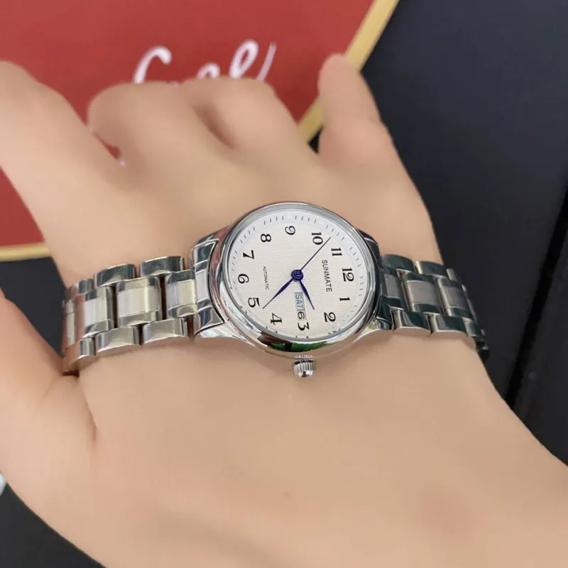 SUNMATE Mechanical Movement Steel Strap Watch Women's Watch White Dial-3