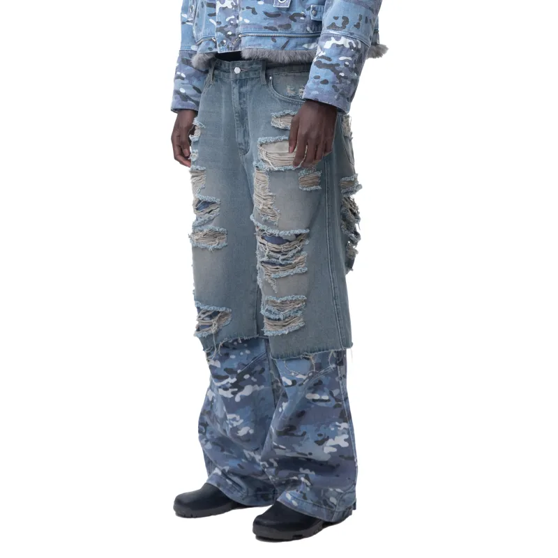 TBHNP Jeans Unisex Blue Camouflage-4