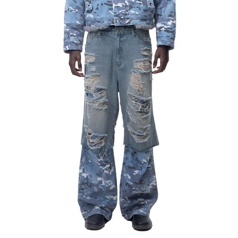 TBHNP Jeans Unisex Blue Camouflage-3
