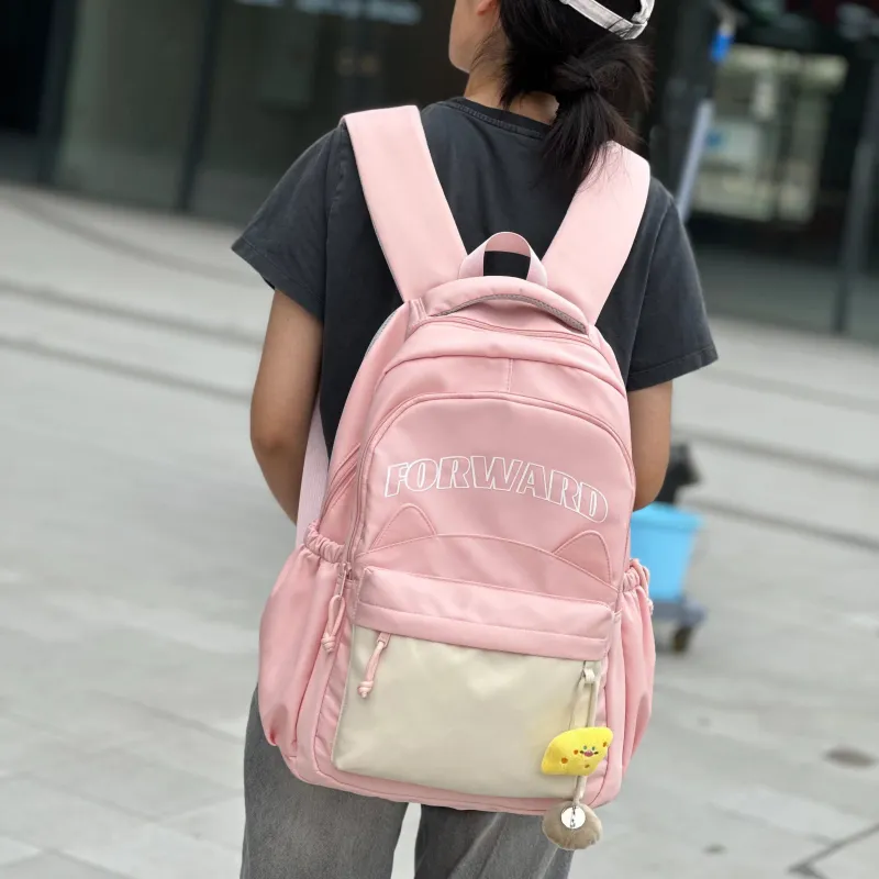ZUOBAILI Nylon Backpack Large Size Unisex Red/Pink/Black/Blue/Khaki-3