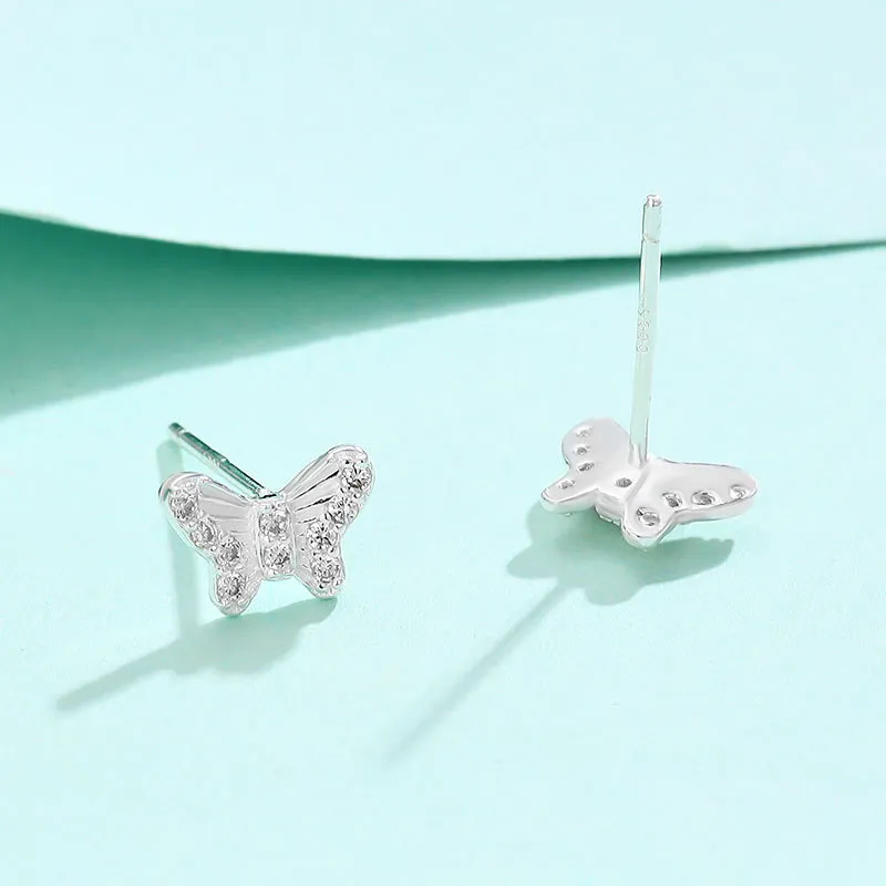 UX S999 Fine Silver Stud Earrings Women's-2