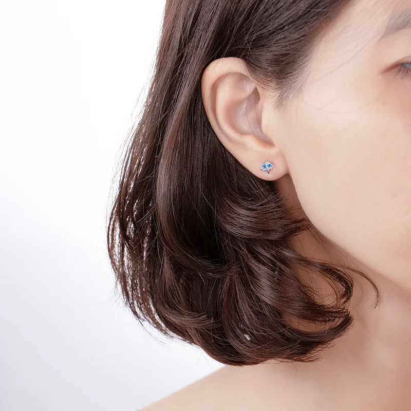 UX S925 Silver Stud Earrings Women's-4