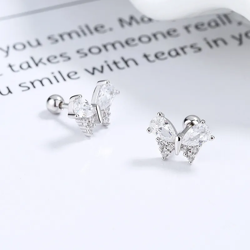 UX S925 Silver Stud Earrings Women's-3