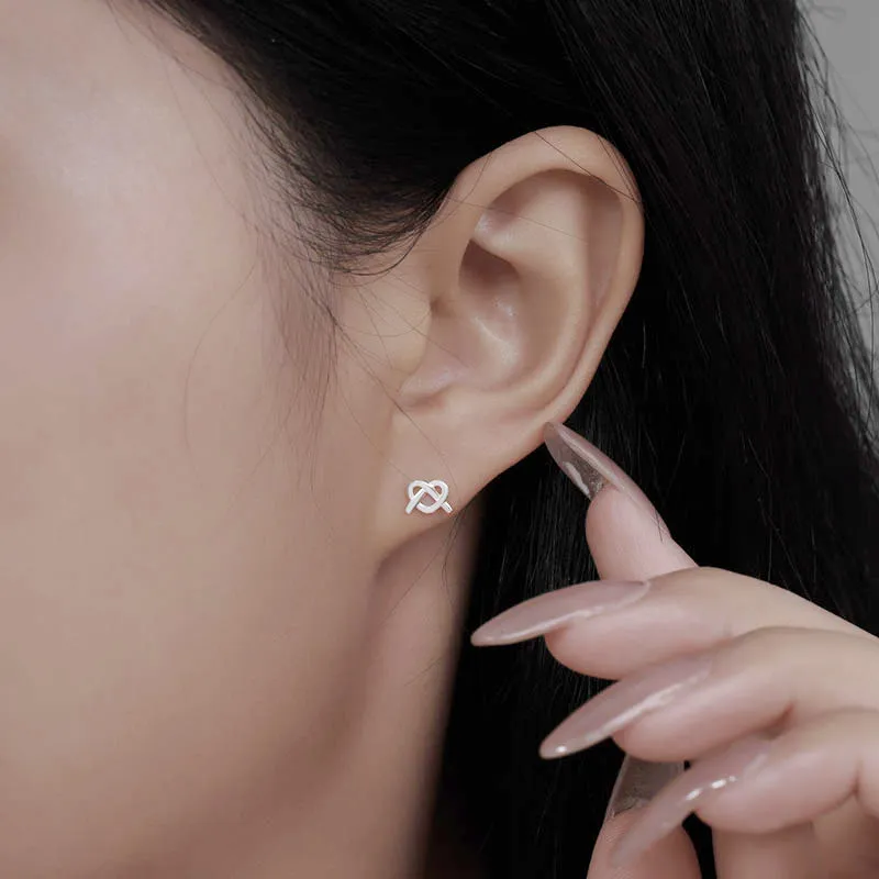 UX S999 Fine Silver Stud Earrings Women's-4