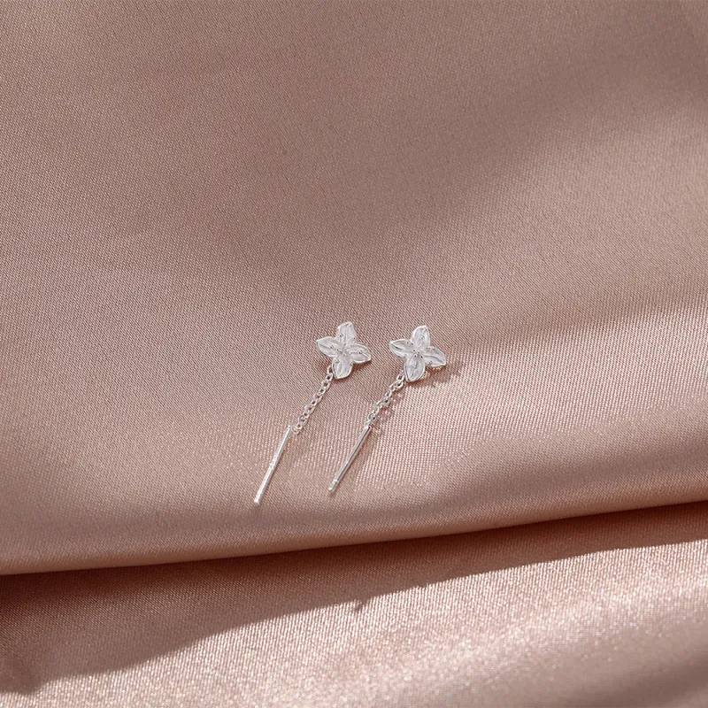 UX S999 Fine Silver Drop Earrings Women's-4
