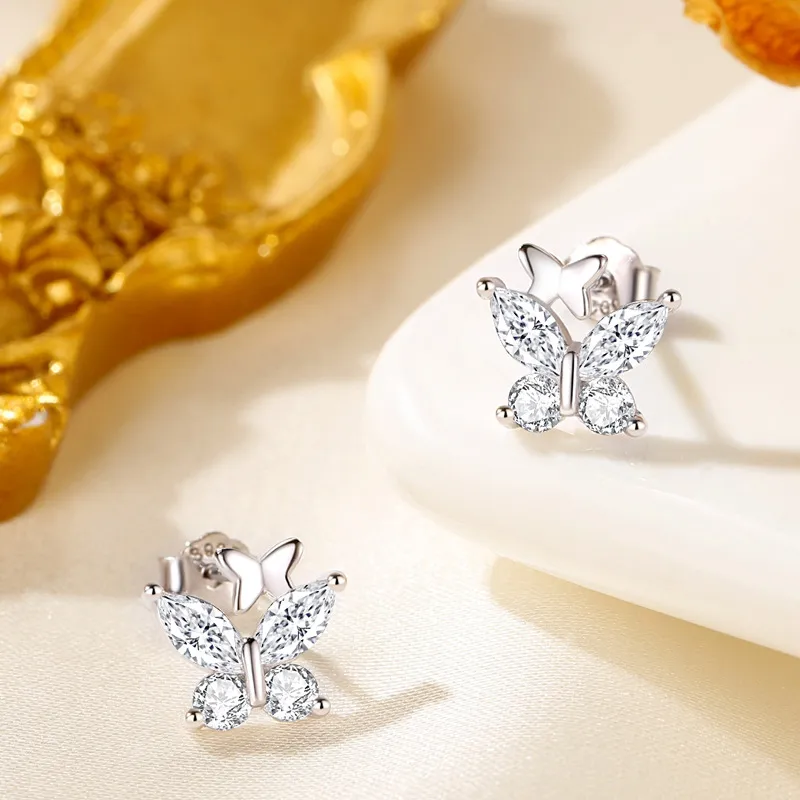 UX S925 Silver Stud Earrings Women's-4