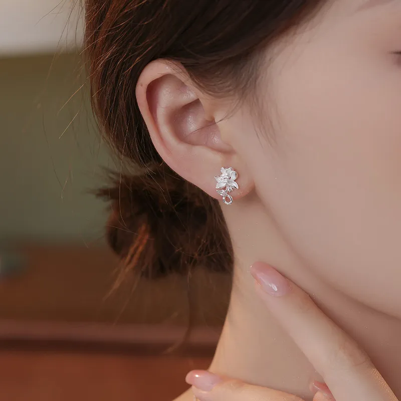 UX S999 Silver Stud Earrings Women's-4