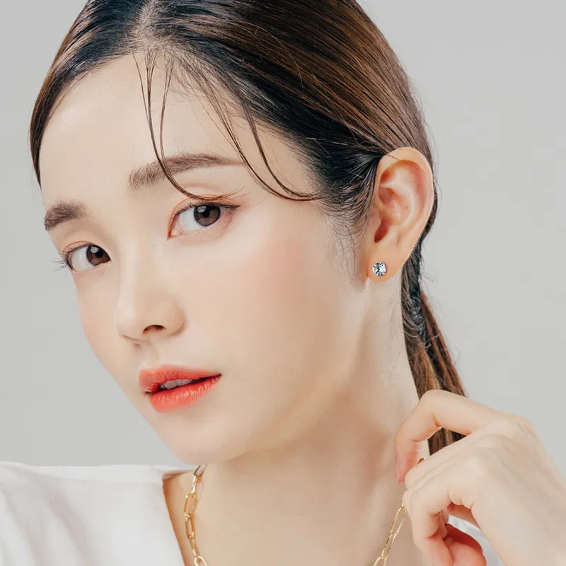 UX S925 Silver Stud Earrings Women's-4