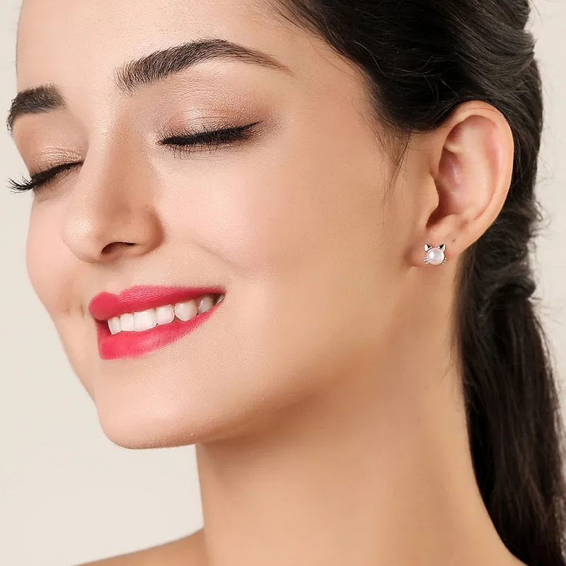 UX S925 Silver Stud Earrings Women's-4