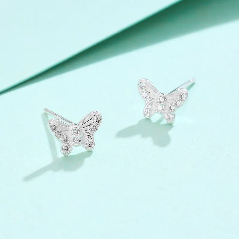 UX S999 Fine Silver Stud Earrings Women's-1