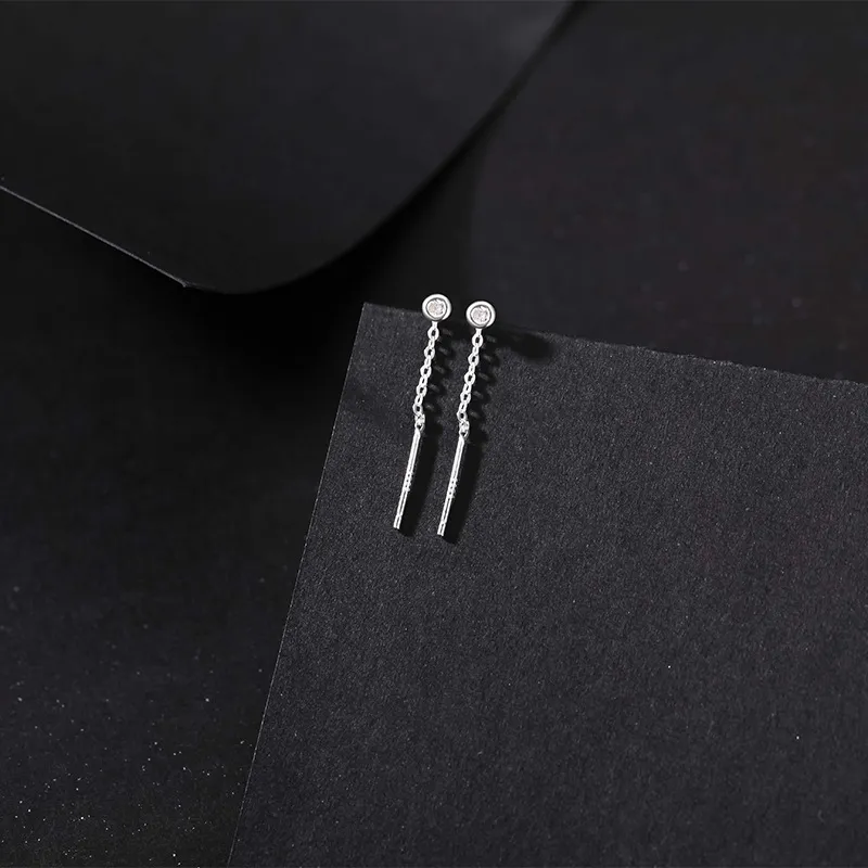 UX S999 Fine Silver Drop Earrings Women's-1