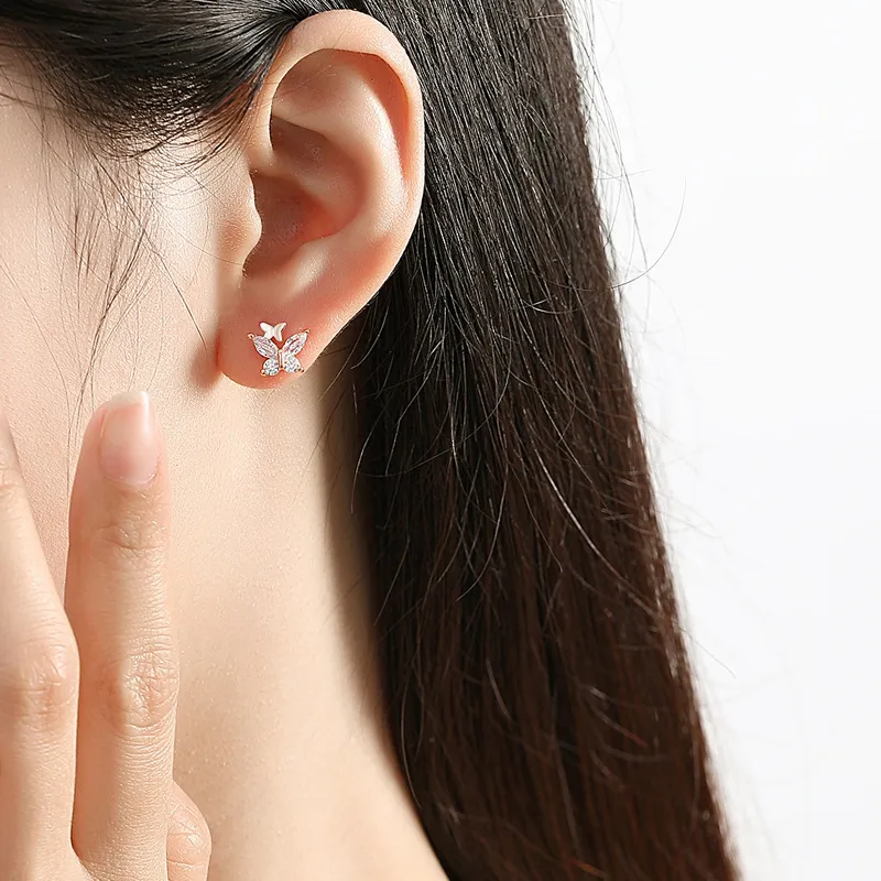 UX S925 Silver Stud Earrings Women's-1
