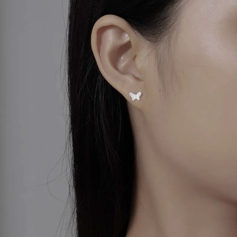 UX S999 Fine Silver Stud Earrings Women's-4