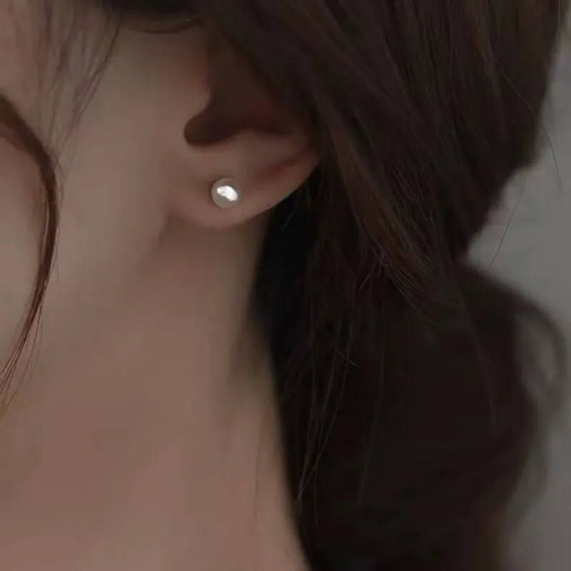 UX S999 Fine Silver Stud Earrings Women's-2