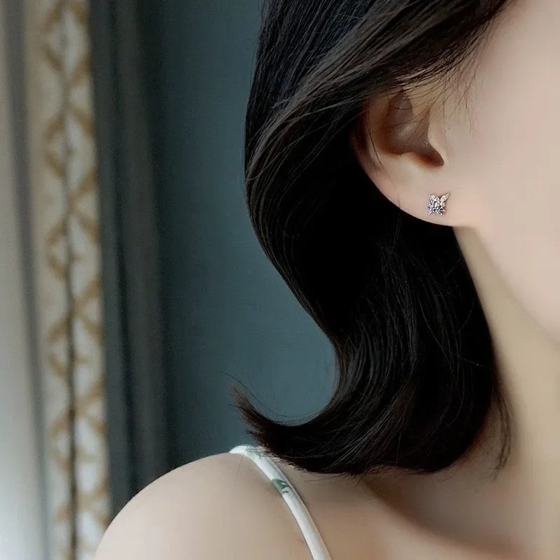 UX 999 Fine Silver Stud Earrings Women's Purple-5