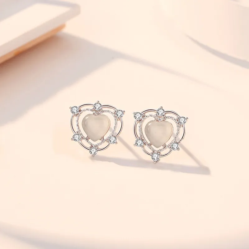 UX S925 Silver Stud Earrings Women's-2