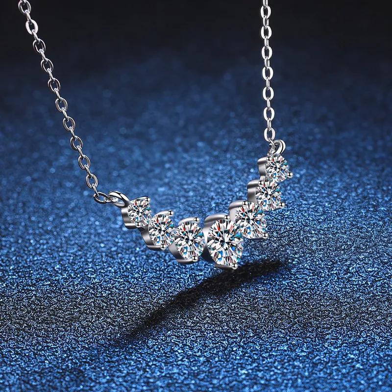UX Silver With Zircon Necklaces Women's-4