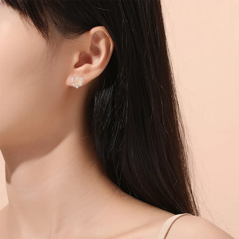UX S925 Silver Stud Earrings Women's-4