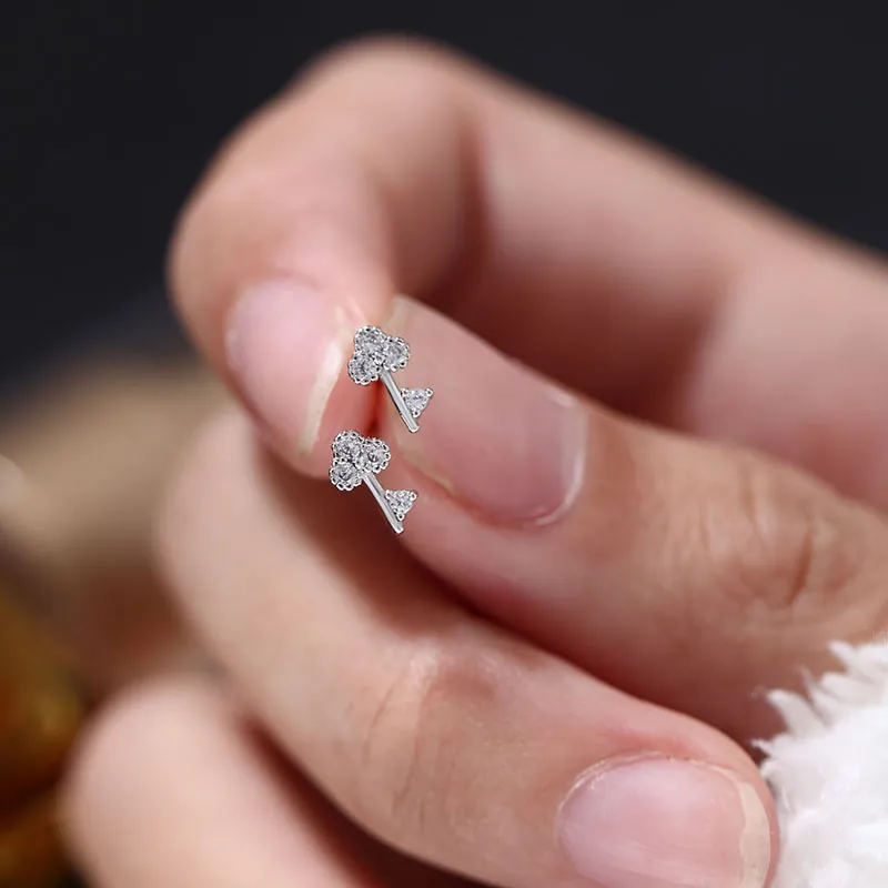 UX S999 Fine Silver Stud Earrings Women's-1