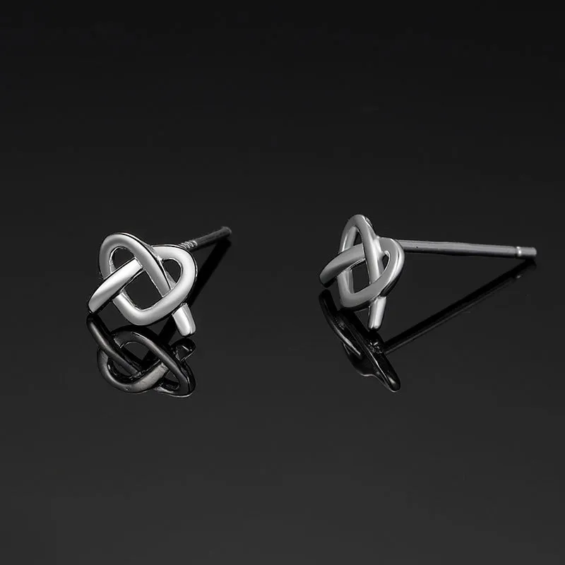 UX S999 Fine Silver Stud Earrings Women's-1