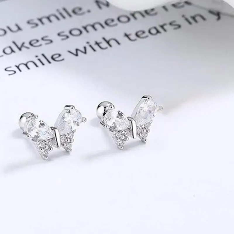 UX S925 Silver Stud Earrings Women's-2