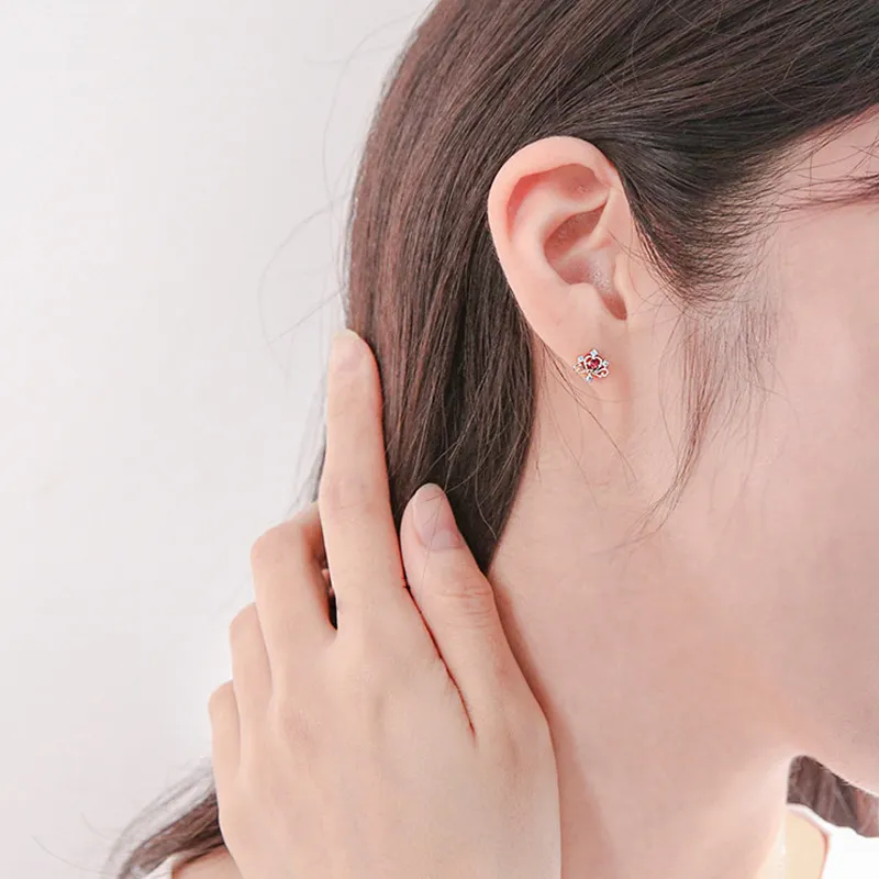 UX S925 Silver Stud Earrings Women's-4