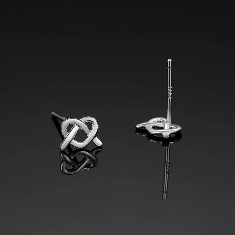 UX S999 Fine Silver Stud Earrings Women's-2