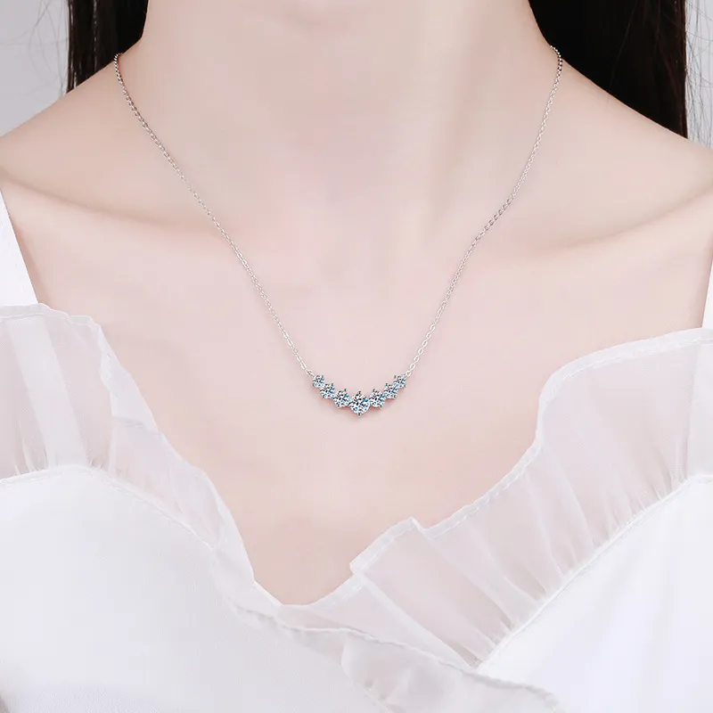 UX Silver With Zircon Necklaces Women's-1
