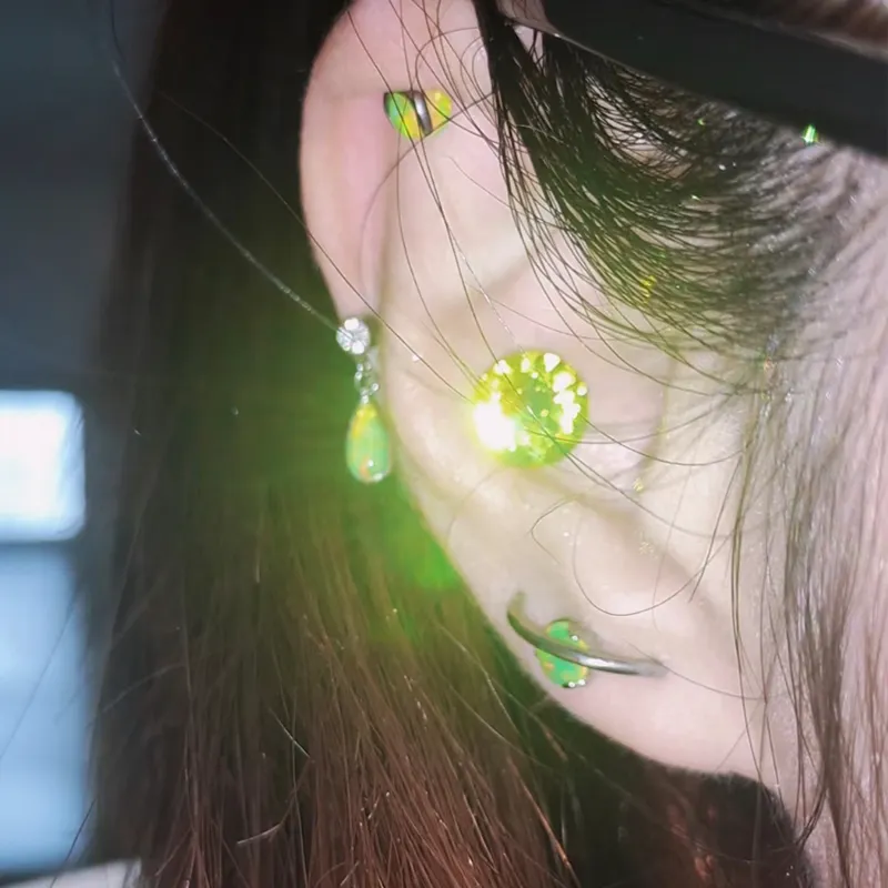 UX Titanium Steel, Ear Care Stud Earrings Unisex Multicolor Strobe Lights Collection-2
