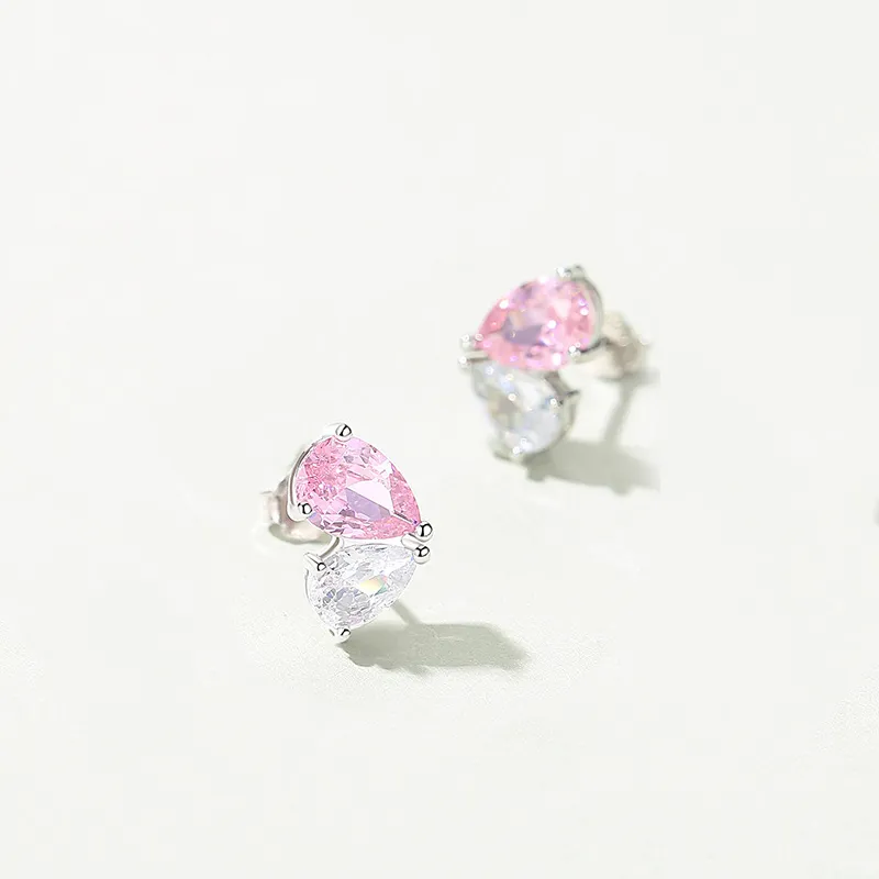 UX S925 Silver/Zircon Stud Earrings Women's Silver-1